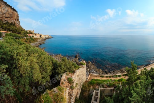 Preview: Cefalu Old Beautiful Town Coastal View, Palermo Region, Sicily, Italy. Three Shots Stitch