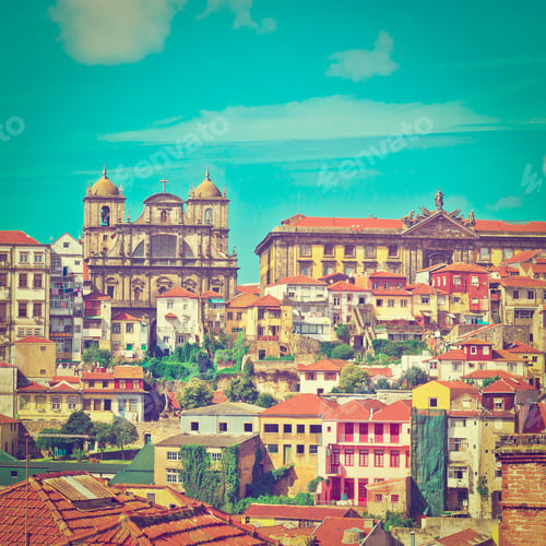Preview: View To Historic Center City Of Porto, Portugal, Instagram Effect