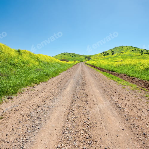 Preview: Dirt Road On The Golan Heights In Israel, Instagram Effect