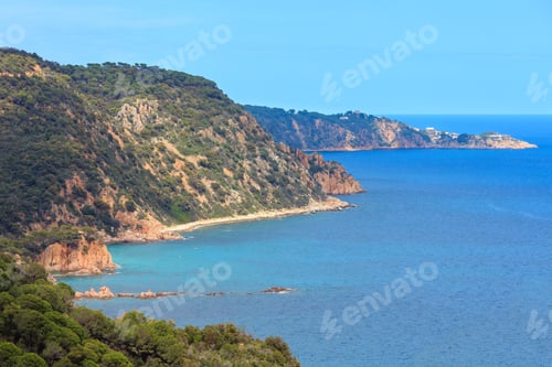 Preview: Summer Sea Rocky Coast View. Coasta Brava, Catalonia, Spain.