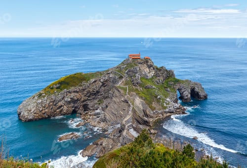 Preview: Doniene Gaztelugatxeko Hermitage On Top Of Gaztelugatxe Island. Biscay, Basque Country (Spain)