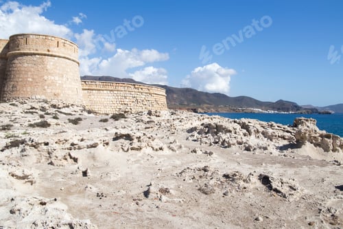 Preview: San Felipe Castle Los Escullos In Cabo De Gata Nature Reserve Almeria Andalusia Spain