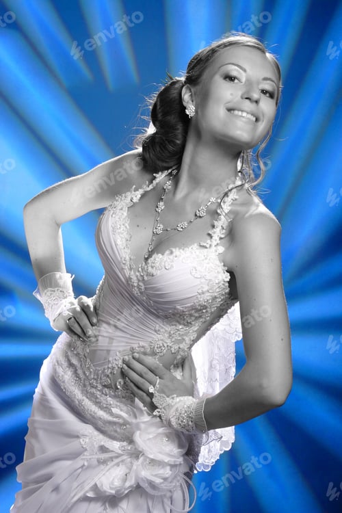 Preview: Portrait Of A Beautiful Bride With A Bouquet Of Flowers
