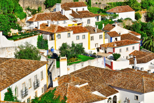 Preview: View To Historic Center City Of Obidos In Portugal
