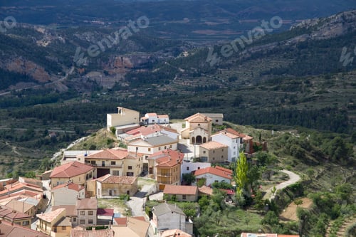 Preview: Castellote Town In The Mountains Of Teruel Aragon Spain