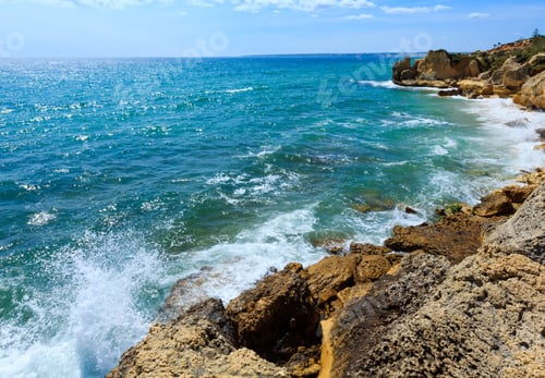 Preview: Summer Atlantic Rocky Coast View (Albufeira Outskirts, Algarve, Portugal).