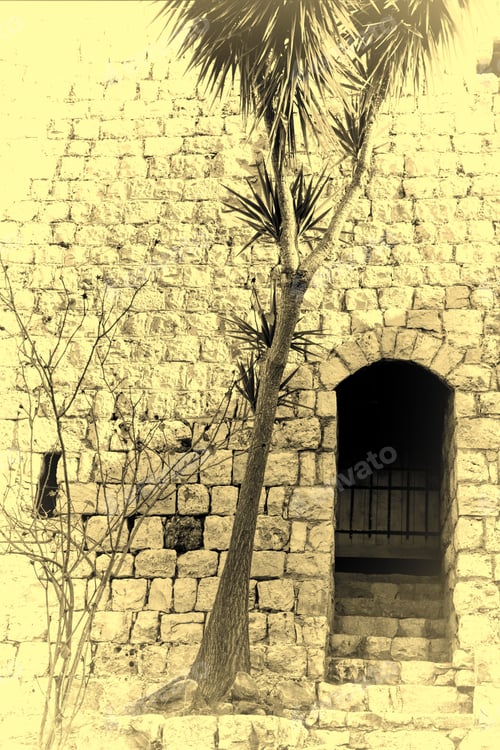 Preview: Remnants Of Crusader Castle In Israel. The Yehiam Fortress, National Park Of Israel. Vintage Style