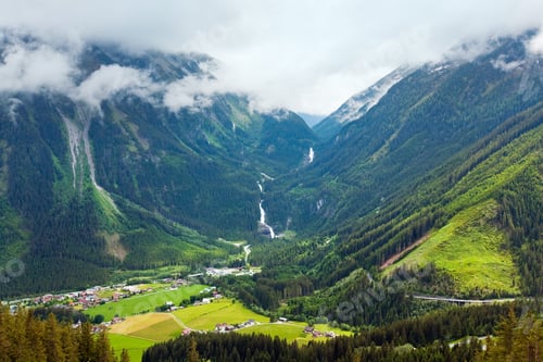 Preview: Alps Beautiful Mountain Waterfall Krimml (Austria, Tirol) Summer View