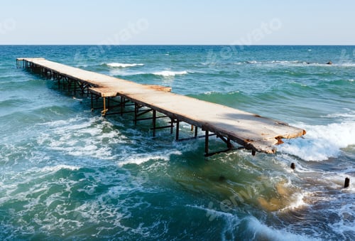Preview: Ruined Pier And Evening Summer Black Sea View (Bulgaria).