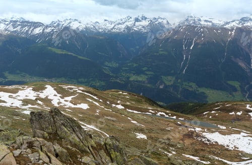 Preview: Mountain Bettmeralp (Switzerland) Summer Top View With Small Lake.