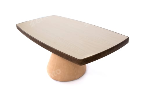 Preview: Luxurious Chestnut Table With A Epoxy Resin On A White Background, Side View