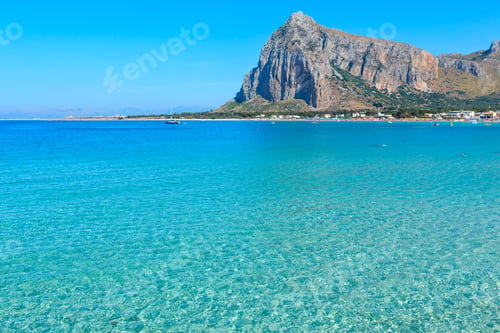 Preview: Paradise Tyrrhenian Sea Bay, San Vito Lo Capo Beach With Clear Azure Water And Extremally White