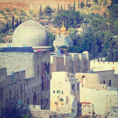 Preview: View To The East Jerusalem From The Walls Of The Old City, Instagram Effect