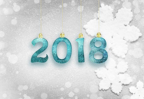 Preview: New Year 2018, Christmas Background And Snowflakes With Space.