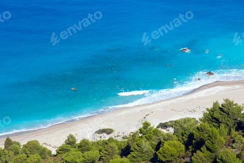 Preview: Beautiful Summer Lefkada Coast Beach (Greece, Ionian Sea) View From Up