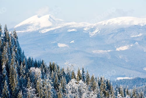 Preview: Winter Mountain Landscape (View From Bukovel Ski Resort (Ukraine) To Syvulja Mount)