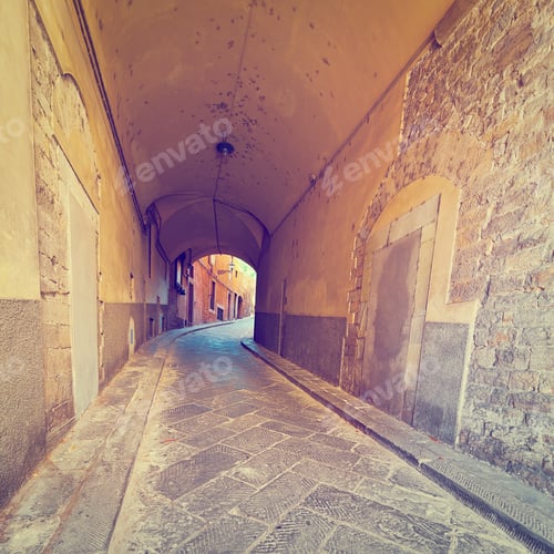 Preview: Narrow Passage With Old Buildings In Italian City