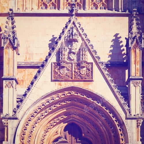 Preview: Detail Of Portal Of The Church In The Portugal City Of Batalha, Instagram Effect