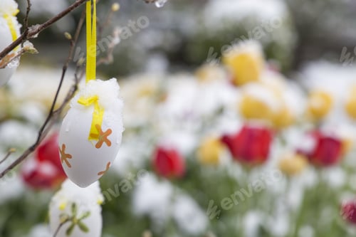Preview: A Lot Of Colorful Painted Easter Eggs Brienz In Junfrau Region Berner Oberland Switzerland