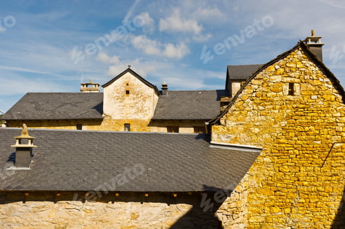 Preview: Black Tiles On The Roof Of The House In French City