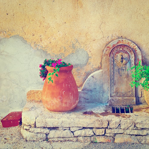 Preview: Old Drinking Fountain In France, Instagram Effect