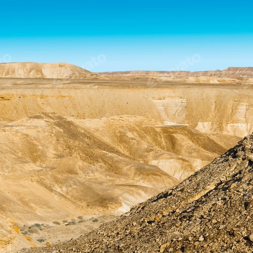 Preview: Rocky Hills Of The Negev Desert In Israel. Breathtaking Landscape Of The Rock Formations In The