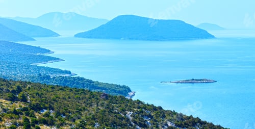 Preview: Morning Misty Summer View From Peljesac Peninsula On Croatian Islands.