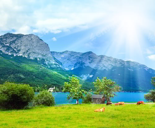 Preview: Beautiful Summer Alpine Lake Grundlsee View (Austria)