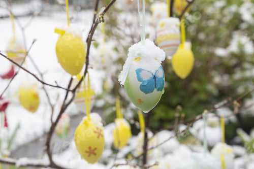 Preview: A Lot Of Colorful Painted Easter Eggs Brienz In Junfrau Region Berner Oberland Switzerland