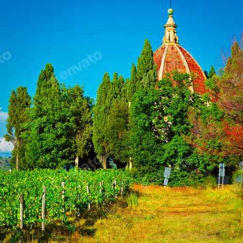 Preview: Church And Vineyard In The Chianti Region, Instagram Effect