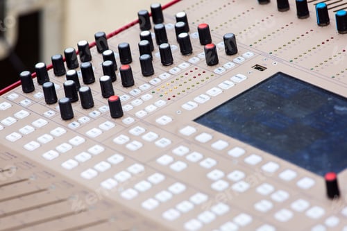 Preview: The Mixer For Checking Of A Sound, Regulators Close Up.