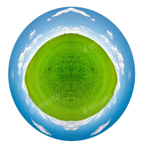 Preview: Spherical Panorama Of Green Sloping Meadows Of Tuscany
