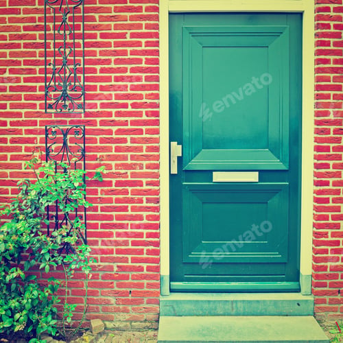 Preview: Green Door In The Dutch City, Instagram Effect