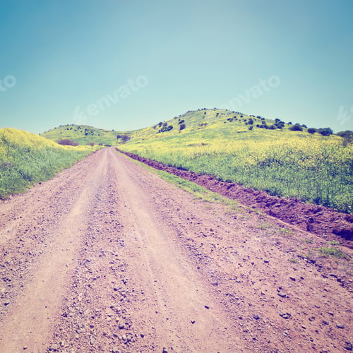 Preview: Dirt Road On The Golan Heights In Israel, Instagram Effect