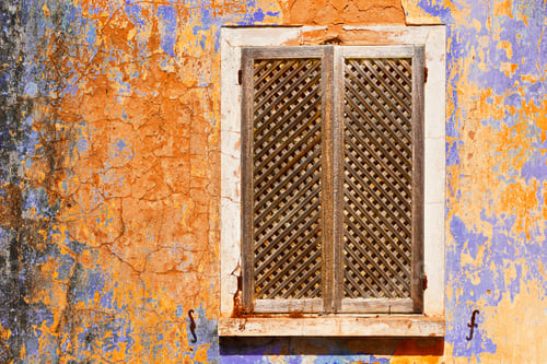 Preview: Window On The Peeling Facade Of The Old Portugal House