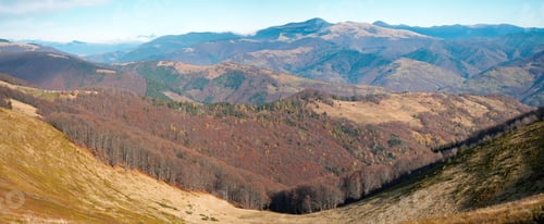 Preview: Misty Carpathian Mountains (Ukraine) Landscape. Two Shots Composite Picture.