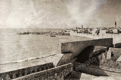 Preview: Embankment And City Beach Of Old Arabic City Akko, Located North Of Israel. Sailboats Moored At The