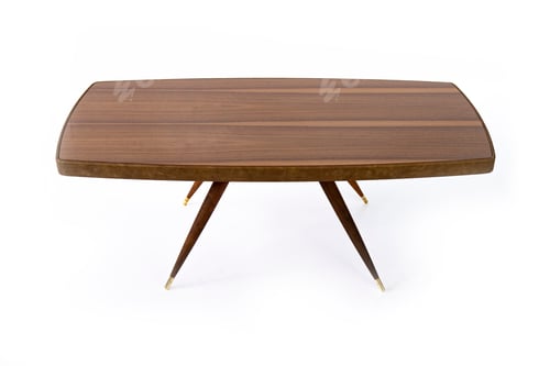 Preview: Luxurious Chestnut Table With A Epoxy Resin On A White Background, Side View