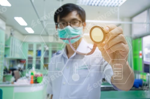 Preview: Medicine Doctor Working With Modern Computer Interface As Concept