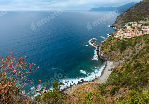Preview: Beautiful Summer Riomaggiore - One Of Five Famous Villages Of Cinque Terre National Park In