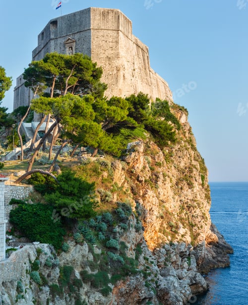 Preview: Summer Fortress View On Rock In Famous Dubrovnik Town (Croatia)
