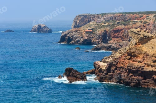 Preview: Summer Atlantic Rocky Coast View, Aljezur, Algarve West, Costa Vicentina, Portugal.