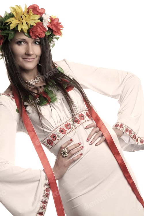 Preview: Portrait Of A Beautiful Girl In The Ukrainian National Costume