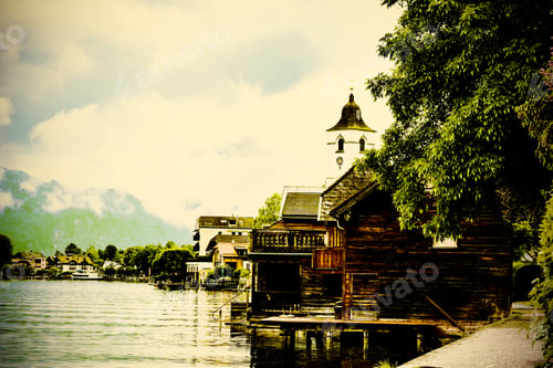Preview: Rain And Clouds On The Wolfgangsee In Austria. Morning Mist Over The Austrian Landscape With Lake