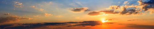 Preview: Summer Sunset Sky With Clouds Panorama Background