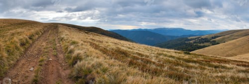 Preview: Carpathian Mountains (Ukraine) Landscape With Country Road. Six Shots Composite Picture.
