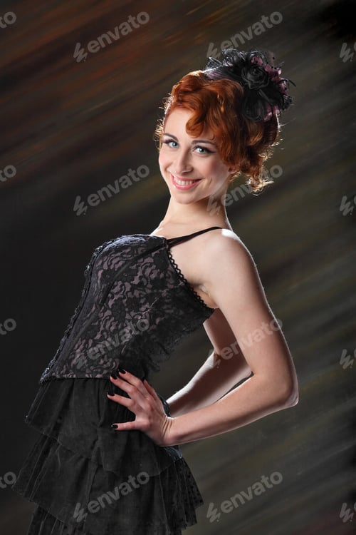 Preview: Active, Beautiful Girl In The Studio Shooting . Stylish Hairstyle And Make-Up, Bright Emotions