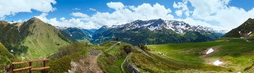Preview: Summer Alps Mountain Panorama From Pass Passo Del San Gottardo (Switzerland).