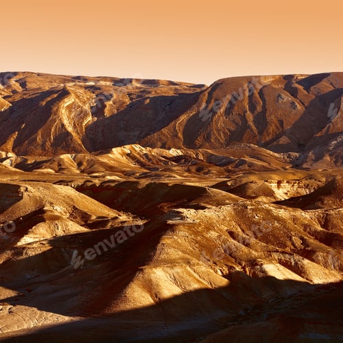Preview: Rocky Hills Of The Negev Desert In Israel, Vintage Style Toned Picture