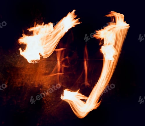 Preview: Fire Show. Fire Performance At The Night. Background